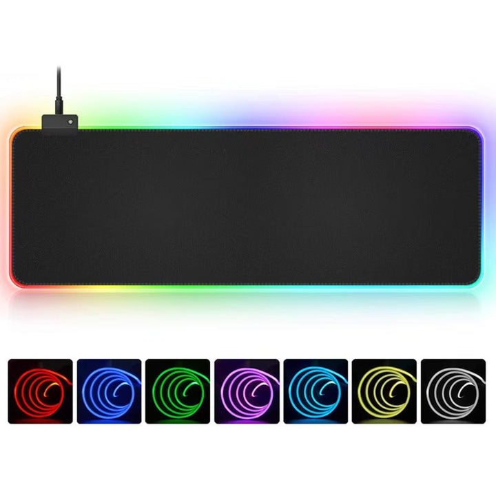 Mousepad gaming, 300x800x4 mm, Lumini RGB, Mat XXL, Negru