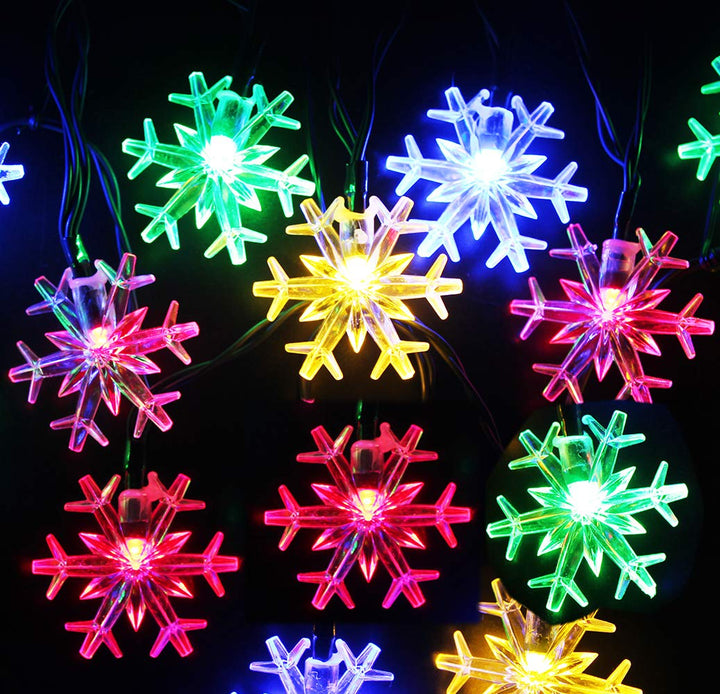 Promotie! - Instalatie solara 50 fulgi de zapada, multicolor