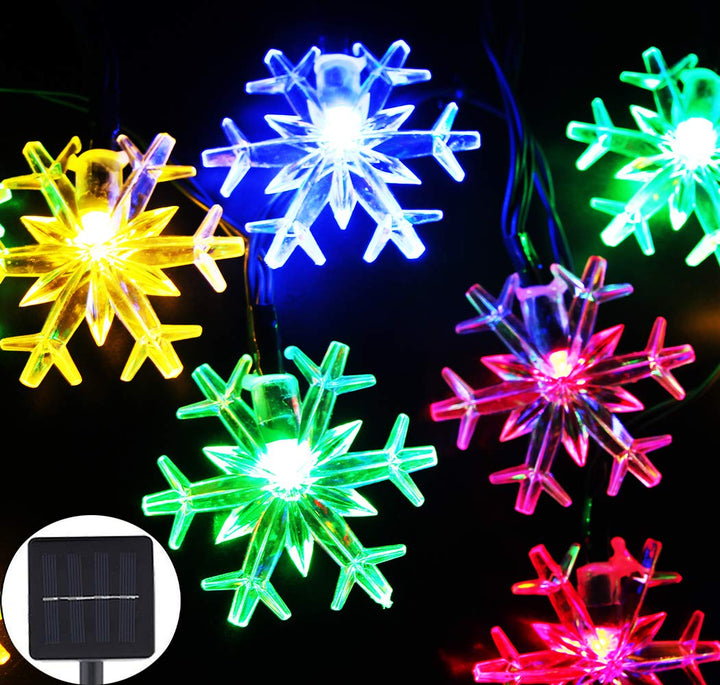 Promotie! - Instalatie solara 50 fulgi de zapada, multicolor