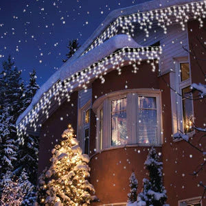 Set 2 x Instalatie pentru Craciun - franjuri, cu LED-uri tip turturi, 8 metri