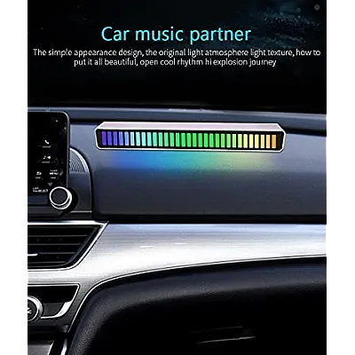 Bara RGB 32 leduri sincronizare muzicala 18 culori (bara de ritm) ACUMULATOR + USB C