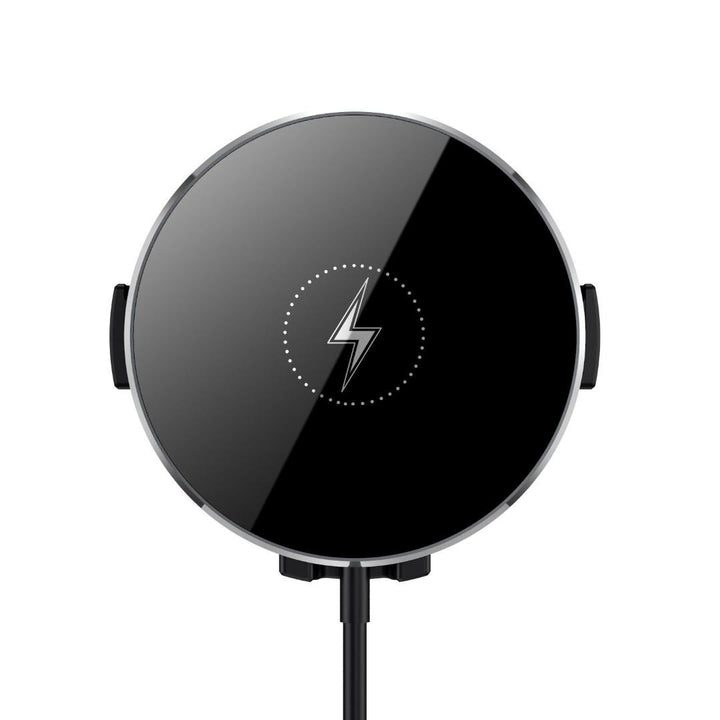 Suport auto pentru telefon cu incarcare Wireless, fixare in grila de ventilatie, 15W, Magnetic, detasabil, compatibil cu Apple, Rotire 360 grade, Incarcare Rapida, Negru, S12