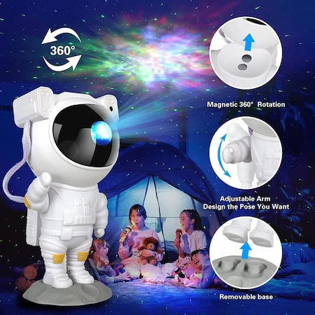 Proiector laser Astronaut cu joc de lumini nebula si stele, LED