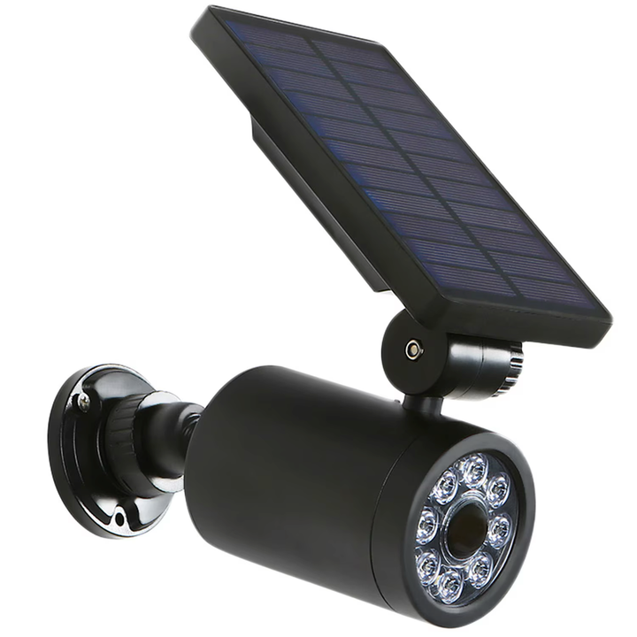 Set 2 x Lampa solara de tip camera falsa Maclean SOL1801S, cu incarcare solara, LED, negru