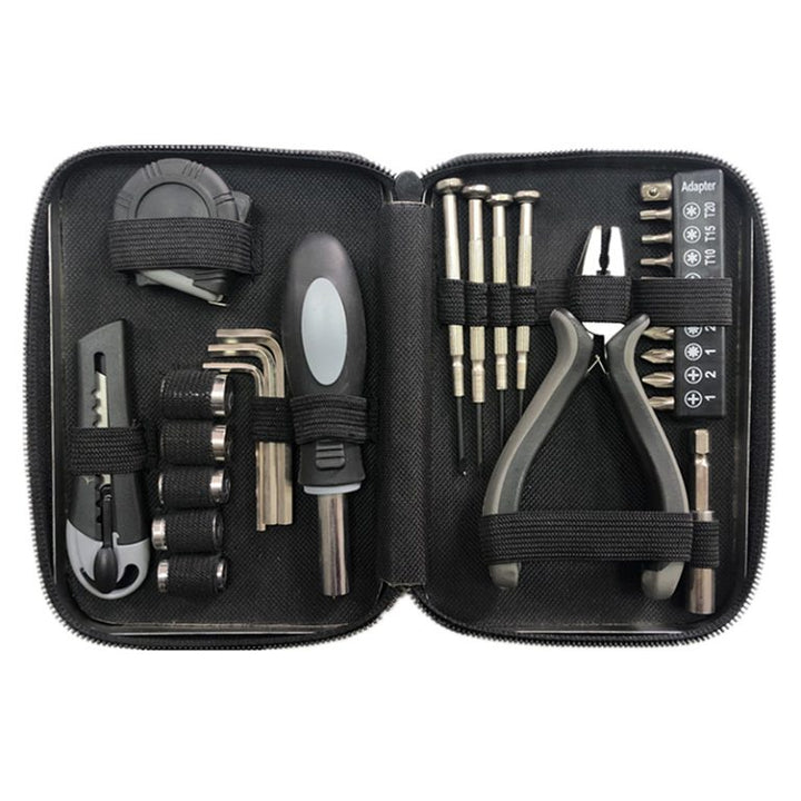 Trusa 27 Piese, Surubelnita biti si precizie, Chei Tubulare 6-10 mm, cleste, ruleta si cutter