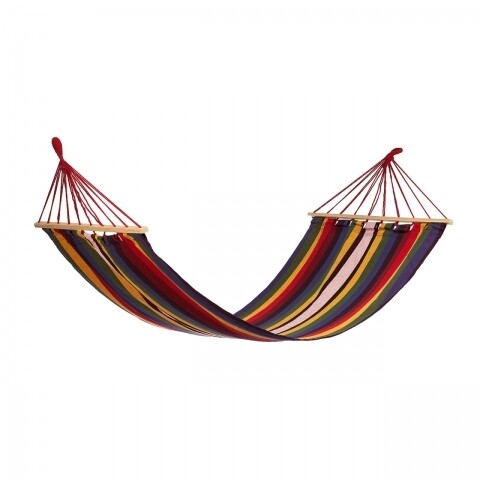 Hamac colorat cu bare din lemn, 200x80 cm