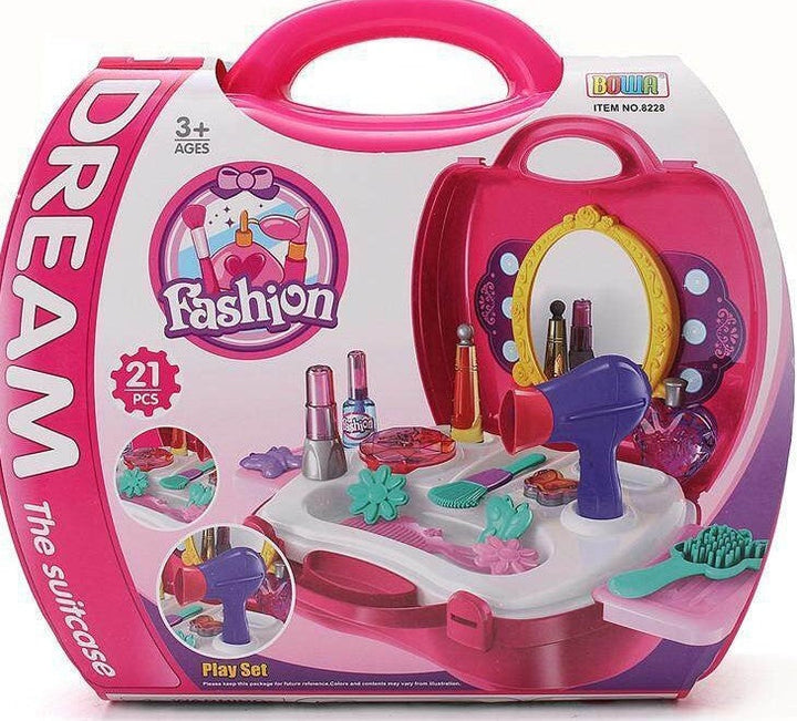 Set de infrumusetare fete, valiza fashion, 21 de accesorii, 3+