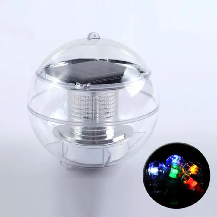 Set 2xLampa solara tip bila, Plastic, Lumina RGB, 11 cm