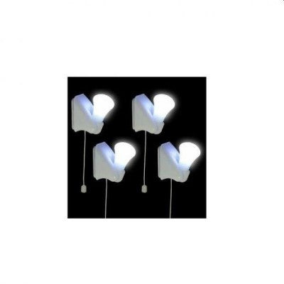 Set de 4 becuri fara fir, cu lumina rece, alba, Handy Bulb