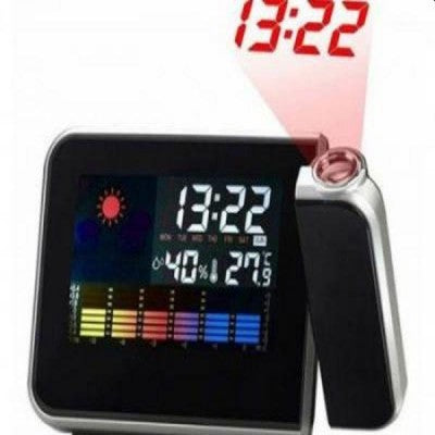 Ceas digital cu ecran color, proiecteaza ora pe tavan, indica temperatura, umiditatea si data