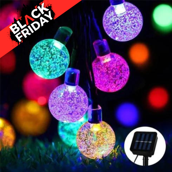 1+1 Gratis - Instalatie solara LED 50 globulete multicolor