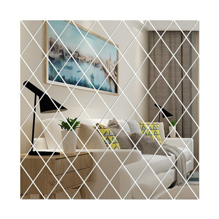Set 58 oglinzi acrilice, autoadezive, 100x100 cm, Argintiu