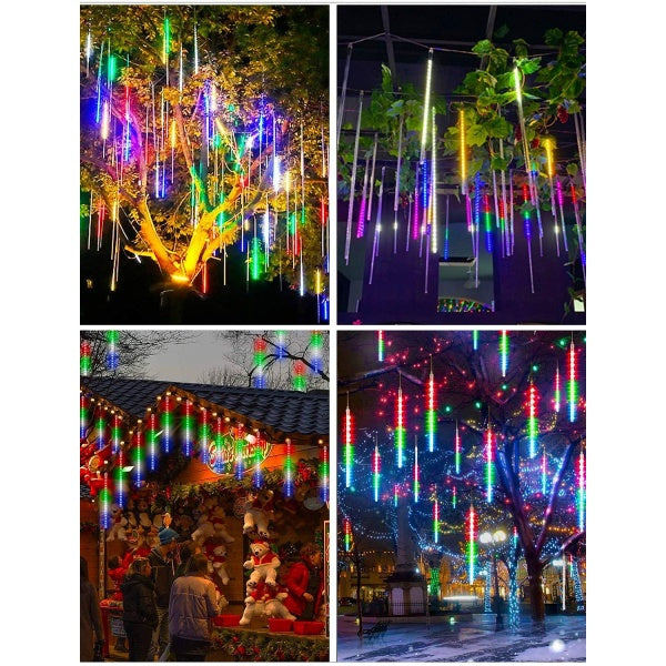 Instaltie tub luminos tip ploaie meteoriti cu 8 tuburi, 30 cm