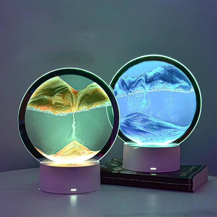 Lampa decorativa tip clepsidra, nisipuri miscatoare