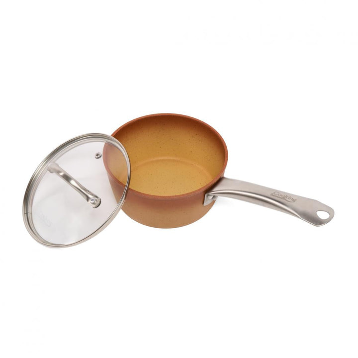 CASEROLA ALUMINIU + CAPAC 16×7.5 CM, 1.2L, CERAMICA, COOKING BY HEINNER