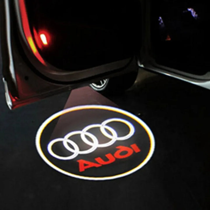 Set 2 holograme LED cu logo VW, Audi, BMW pentru portiere