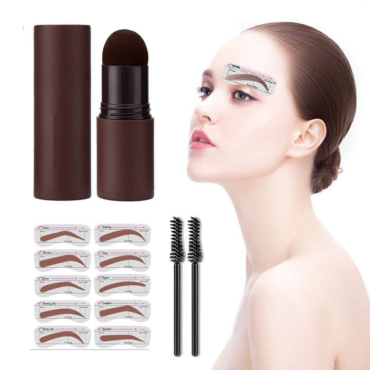 Kit pentru sprancene: pudra, pensula si sabloane