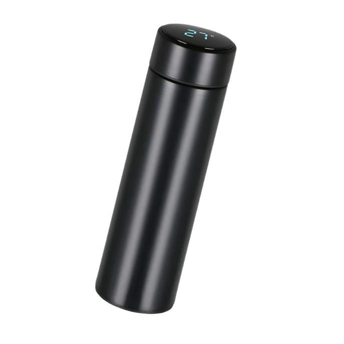 Termos inteligent cu afisaj LED si termometru, ecran tactil, culori rosu, negru, auriu